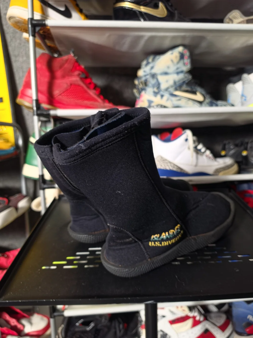🔥 Men's Black Neoprene Water Boots Size 9 Diving Scuba Booties